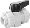 Image of Product. Front orientation. Manual On-Off Valves. High-Purity PVDF Pipe Stub Ends for Corrosive Chemicals.