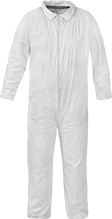 Image of Product. Front orientation. Coveralls. Disposable Clean Room Coveralls, Long-Sleeve Coveralls.