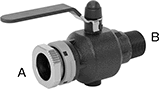Image of Product. Adapter. Front orientation. Contains Annotated. Manual On-Off Valves. Adapter.