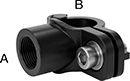 Image of Product. Tee. Front orientation. Contains Annotated. Pipe and Fittings. Low-Pressure Aluminum Quick-Connect Pipe Fittings, Saddle Tap Tees, Threaded Fitting Connection, Female, Quick-Disconnect Fitting Connection.