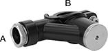Image of Product. Tee. Front orientation. Contains Annotated. Pipe and Fittings. Low-Pressure Aluminum Quick-Connect Pipe Fittings, Saddle Tap Tees, Quick-Connect Female × Quick Disconnect.