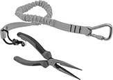 Image of Product. Shown with Lanyard. Front orientation. Long-Nose Pliers. Drop-Prevention Long-Nose Pliers.