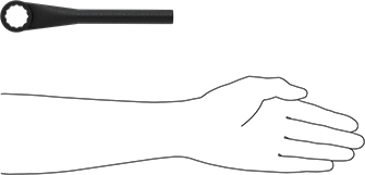Image of Product. Side1 orientation. Contains SizingReference. Box Wrench, 12-Point Opening, 15/16" Size, 7-7/8" Overall Length.