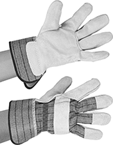 Image of ProductInUse. Style B. Front orientation. Style B. Leather-Palm Work Gloves.
