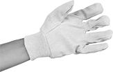 Image of ProductInUse. Front orientation. Gloves. Light Duty Work Gloves, Cotton Canvas Fabric.