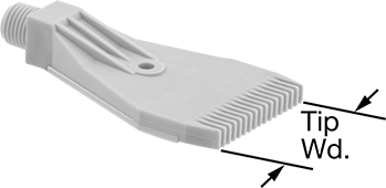 Image of Product. Front orientation. Contains Annotated. Wide-Airflow Air Nozzle, ABS, 1/4 NPT Male.
