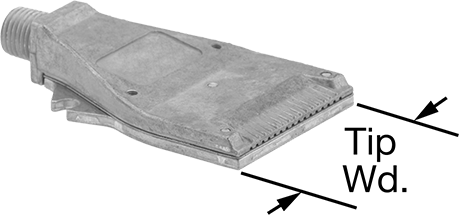 Image of Product. Front orientation. Contains Annotated. Wide-Airflow Air Nozzle, Aluminum, 1/4 NPT Male.