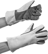Image of ProductInUse. Front orientation. Gloves. Leather Heat-Protection Gloves.
