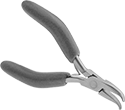 Image of Product. Front orientation. Long-Nose Pliers. Static-Control Bent Nose Pliers, Standard Nose with Flat Jaw, Cushion Grip, 60° Jaw Bend.