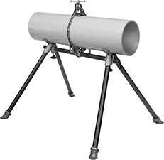 Image of ProductInUse. Front orientation. Vises. Freestanding Pipe Vises, Yoke and Chain Style.