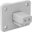 Image of Product. Panel-Mount Male Receptacle. Front orientation. Power Connectors. DT Deutsch-Style DC Connectors, Panel-Mount Male Receptacles.