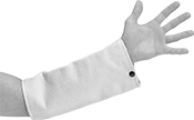 Image of ProductInUse. Front orientation. Arm Sleeves. Heat-Protection Arm Sleeves, Standard Sleeve, Fiberglass/Kevlar Fabric.