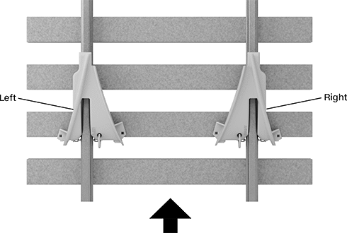 Image of ProductInUse. Front orientation. Contains Annotated. Railcar Rerailers.