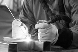 Image of ProductInUse. Padding Provides Added Protection Against Heat. Front orientation. Gloves. TIG Welding Gloves.
