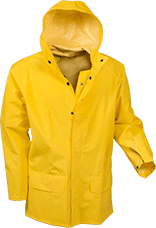 Image of Product. PVC-Coated Polyester. Front orientation. Jackets. Rain Jackets, Polyester Fabric, PVC Coating.