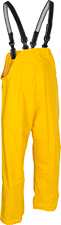 Image of Product. Front orientation. Bib Overalls. Rain Bib Overalls, PVC-Coated Polyester Fabric.