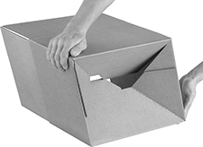 Image of ProductInUse. Bottom orientation. Shipping Boxes. Pop-Up Cardboard Shipping Boxes.