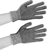 Image of ProductInUse. Knit Cuff with Dot Grip. Front orientation. Gloves. Cut- and Heat-Protection Gloves, Gloves with Full Hand PVC Dot Grip.