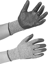 Image of ProductInUse. Front orientation. Gloves. Coated Cut-Protection Gloves.