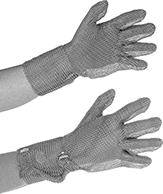Image of ProductInUse. Front orientation. Gloves. Chainmail Cut-Protection Gloves.