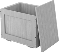 Image of Product. Front orientation. Shipping Boxes. UN-Compliant Wood Shipping Boxes, Shipping Boxes with Pallet Runners.