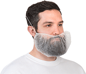 Image of ProductInUse. Front orientation. White. Beard Covers .