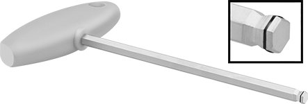 Image of Product. Front orientation. Contains Inset. Screw-Holding T-Handle Key, 5/16" Drive Size, 9-1/4" Overall Length.
