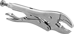 Image of Product. Curved Jaws and Lever Release. Front orientation. Locking Pliers. Locking Pliers , Curved Jaws and Lever Release—Plain Grip.