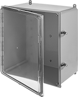 Image of Product. Front orientation. Electrical Enclosures. Clear-View Versa-Panel Watertight Enclosures, Hinged Cover with Front View.
