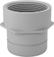 Image of Product. NPT Female × Electrofusion Socket/Grooved-End Clamp-On Male. Bottom orientation. Pipe and Fittings. Flame-Retardant Drain, Waste, and Vent Polypropylene Pipe Fittings for Chemicals, Straight Adapters, Electrofusion Socket Fitting Connection, Threaded Fitting Connection, Female, Grooved-End-Clamp-On Fitting Connection, Male.