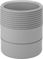 Image of Product. NPT Male × Electrofusion Socket/Grooved-End Clamp-On Male. Bottom orientation. Pipe and Fittings. Flame-Retardant Drain, Waste, and Vent Polypropylene Pipe Fittings for Chemicals, Straight Adapters, Electrofusion Socket Fitting Connection, Grooved-End-Clamp-On Fitting Connection, Male, Threaded Fitting Connection.