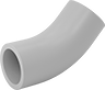Image of Product. Front orientation. Pipe and Fittings. High-Purity Polypropylene Pipe Fittings for Drinking Water, 45° Elbow Connectors, Socket Fusion Weld Female.