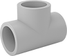 Image of Product. Front orientation. Pipe and Fittings. High-Purity Polypropylene Pipe Fittings for Drinking Water, Tee Connectors, Socket Fusion Weld Female.
