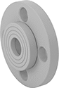 Image of Product. Straight Pipe Stub End with Flange. Back orientation. Pipe Stub Ends. High-Purity Polypropylene Pipe Stub Ends for Corrosive Chemicals.