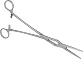 Image of Product. Front orientation. Hemostats. Locking Hemostats, Straight Nose and Plain Grip—Double Joint.