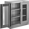 Bench-Height Shelf Cabinets with Clear-View Doors