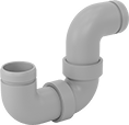 Image of Product. Bottom orientation. Pipe Traps. Gravity-Flow Polypropylene Pipe Traps for Corrosive Chemical Waste, 270° Bend Connectors, Male Grooved End.