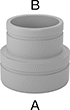 Image of Attribute. Grooved-End Clamp-On Male × Electrofusion Socket/Grooved-End Clamp-On Male. Front orientation. Pipe and Fittings. Flame-Retardant Drain, Waste, and Vent Polypropylene Pipe Fittings for Chemicals, Straight Reducers, Grooved-End Clamp-On Male × Electrofusion Socket/Grooved-End Clamp-On Male.
