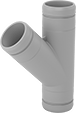 Image of Product. Bottom orientation. Pipe and Fittings. Flame-Retardant Drain, Waste, and Vent Polypropylene Pipe Fittings for Chemicals, Wye Connectors, Electrofusion Socket/Grooved-End Clamp-On Male.