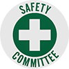 Image of Product. Front orientation. Labels. Hard-Hat Labels , Safety Committee, Cross.