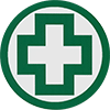 Image of Product. Front orientation. Labels. Hard-Hat Labels , Cross.