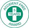 Image of Product. Front orientation. Labels. Hard-Hat Labels , Accident Free Award—5 Years, Cross.