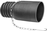 Image of Product. Front orientation. Duct Hose and Fittings. Crush-Resistant Duct Hose and Fittings for Fumes, Oval Straight Adapters.