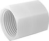 Image of Product. NPT Female. Front orientation. Pipe and Fittings. Flame-Retardant PVDF Pipe Fittings for Food and Beverage, Straight Connectors, Threaded Fitting Connection, Female, Hex Body.