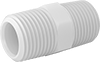 Image of Product. NPT Male. Front orientation. Pipe and Fittings. Flame-Retardant PVDF Pipe Fittings for Food and Beverage, Straight Connectors, Threaded Fitting Connection, Male, Hex Body.