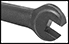 Image of Specification. Front orientation. ZoomedIn view. Contains Border. Square Opening. Double Open-End Wrenches.