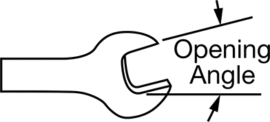 Image of Attribute. Front orientation. Contains Annotated. Sure-Grip Open-End Wrench, 12-Point Openings, 15 mm x 17 mm Size, 8" Overall Length.