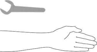 Image of Product. Side1 orientation. Contains SizingReference. Tight-Clearance Open-End Wrench, Dull Chrome Plated, Round Opening, 1-7/16" Size, 7-11/16" Long.