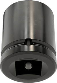 Image of Product. Bottom orientation. 6-Point Impact Socket, 3/4" Square Drive, Standard, 25 mm Size, 2" Overall Length.