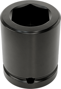 Image of Product. Bottom orientation. 6-Point Impact Socket, 3/4" Square Drive, Standard, 25 mm Size, 2" Overall Length.